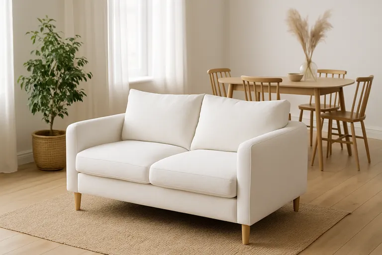 Witte loveseat als sfeermaker